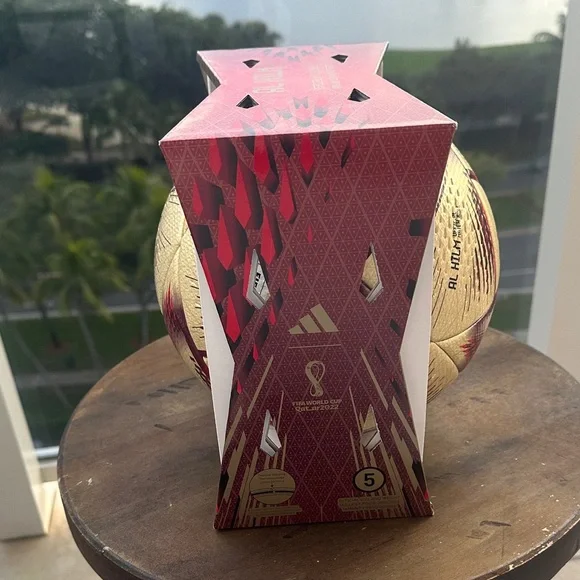 Adidas AL HILM Gold and Red FIFA World Cup Soccer Ball Official Match ball - Picture 4 of 4